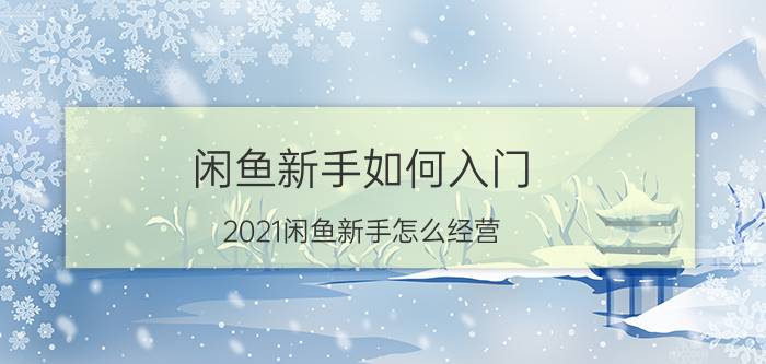 闲鱼新手如何入门 2021闲鱼新手怎么经营？